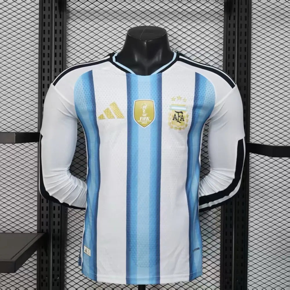 Maillot Argentine Coupe du Monde 2026 Domicile Patch Champions du Monde Manches longues — Player