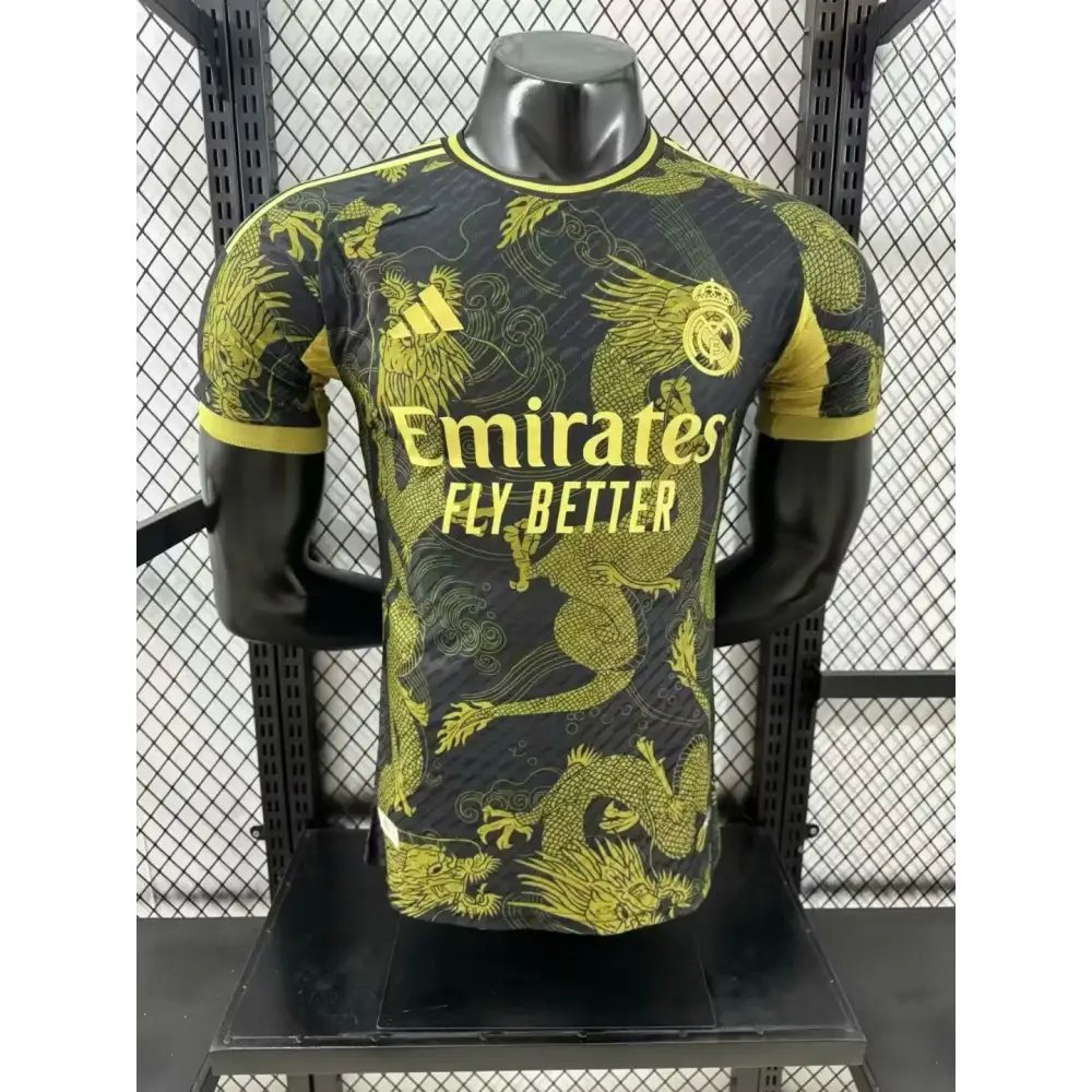 Maillot Real Madrid Dragon Noir et Jaune 2025/2026