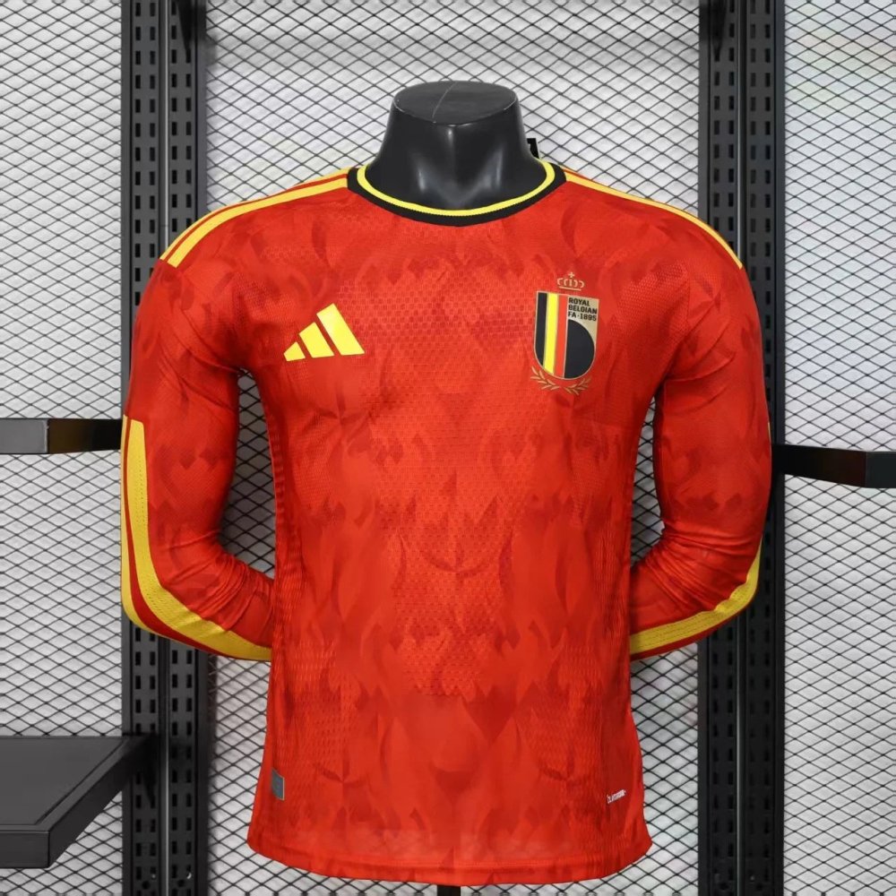 Maillot Belgique Domicile Manches Longues 2026 — Player