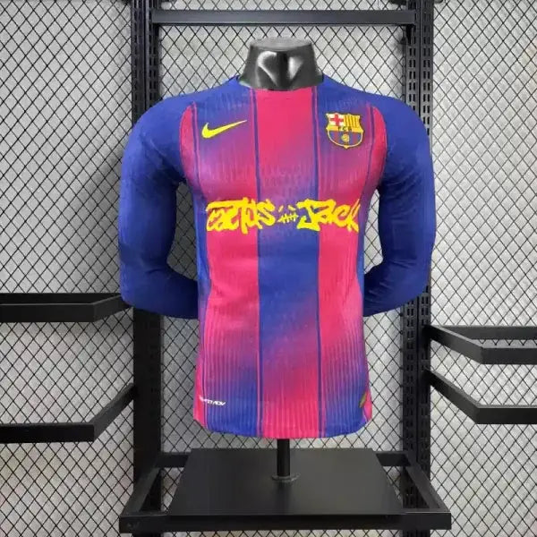 Maillot FC Barcelone Edition Travis Scott Manche Longue Joueur 2025/2026 — Player