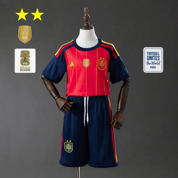 Kit enfant Espagne Domicile Coupe du Monde 2026 2 étoiles