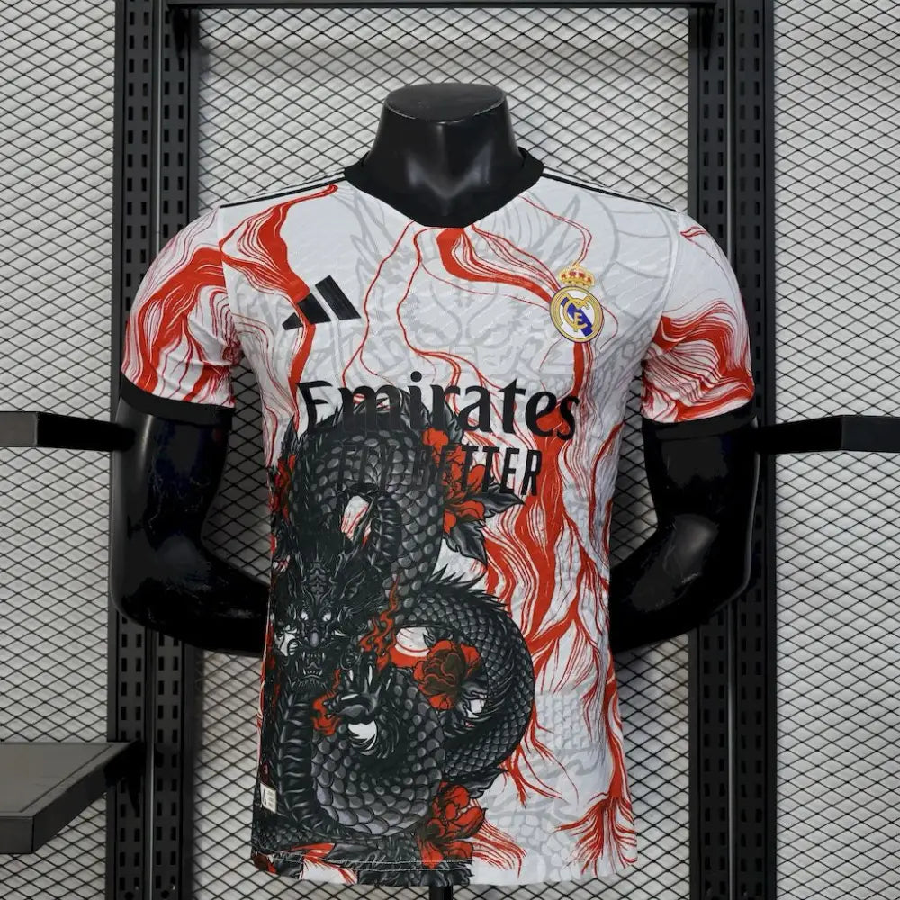 Maillot Real Madrid Dragon Noir et Rouge 2025/2026